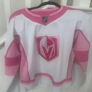 NHL Vegas Knights Pink and White Sports Jersey - Youth Large